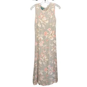 Lauren Ralph Lauren VTG Friends Inspired 90s 100% Silk Floral Maxi Dress Size 4‎